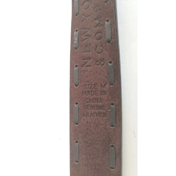 New York & Company  Genuine Leather Belt Size Medium Brown Women's 1.5" Wide - Picture 4 of 9